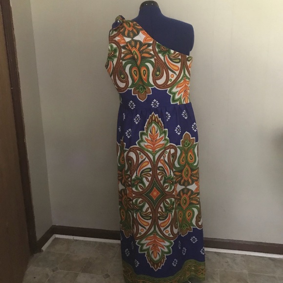 African Print One Shoulder Dress - Picture 3 of 3